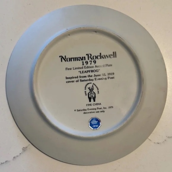 Norman Rockwell 1979 1st Limited Edition "Leapfrog" Annual Vintage Plate - Picture 3 of 7